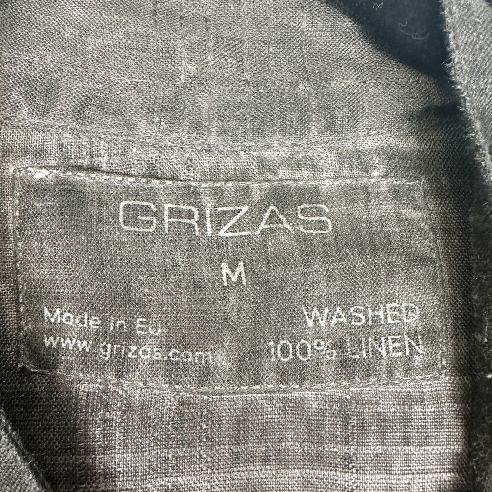 Grizas Oliato Washed Linen Jacket Size Medium Brown Lagenlook Button Front - Picture 5 of 5